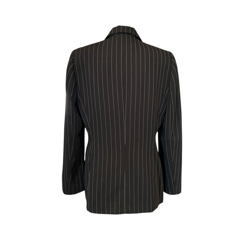 Vintage 90s/Y2K Black White Pinstripe Blazer Sz 8 - Picture 2 of 15
